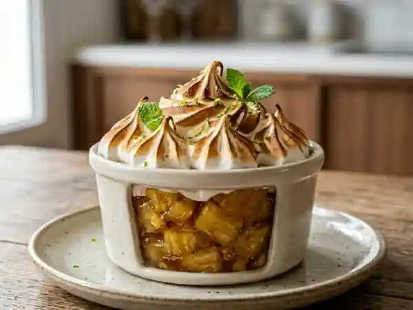 Compote d'ananas meringuée gourmande et facile - Photo de présentation