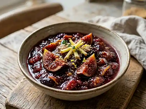 Compotée de figues fondantes au gingembre frais - Photo de présentation