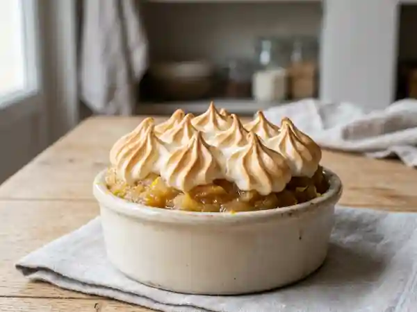Compote de pommes citronnée meringuée : dessert gourmand et léger - Photo de présentation