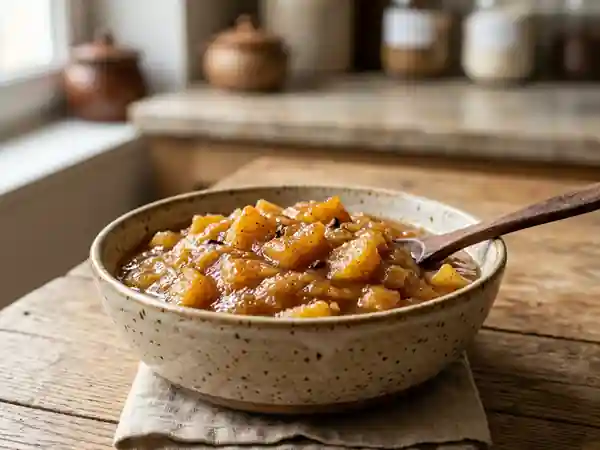 Compote de pommes épicée maison - Photo de présentation
