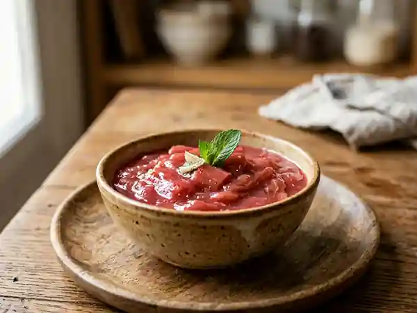 Compote de rhubarbe maison facile et gourmande - Photo de présentation