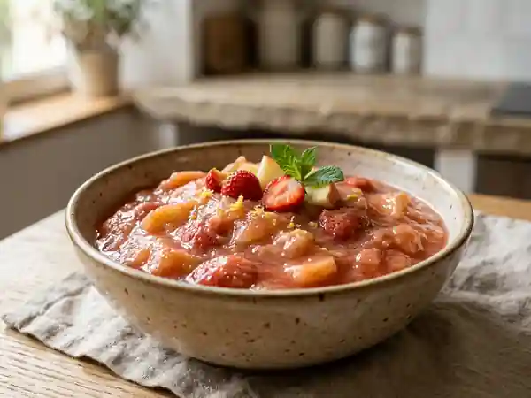 Compote maison de pommes et fraises : douceur fruitée facile et rapide - Photo de présentation