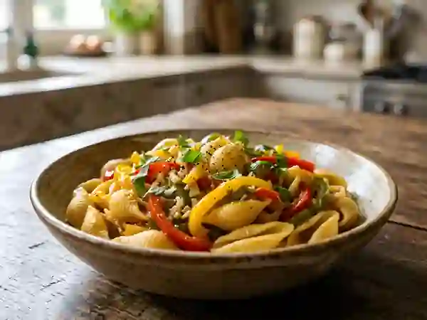 Conchiglie fondantes au trio de poivrons - Photo de présentation