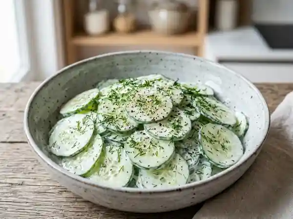 Concombre à la crème à la polonaise : recette fraîche et onctueuse - Photo de présentation