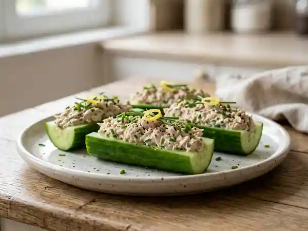 Barquettes de concombre croquantes au thon - Photo de présentation