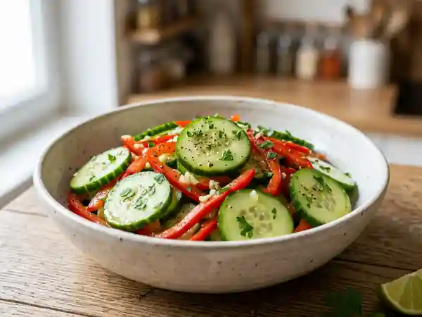 Duo Croquant Concombre-Poivron Mariné au Citron - Photo de présentation