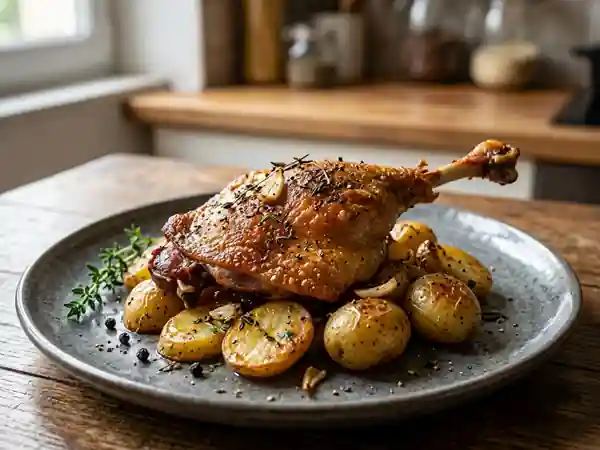 Cuisses de canard confites au thym et à l'ail - Photo de présentation