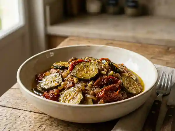 Confit de courgettes et tomates maison savoureux - Photo de présentation