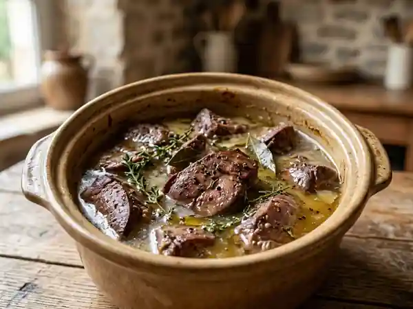 Foie de porc confit, fondant et aromatique - Photo de présentation
