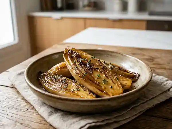 Confit d'endives caramélisées au miel et au thym - Photo de présentation