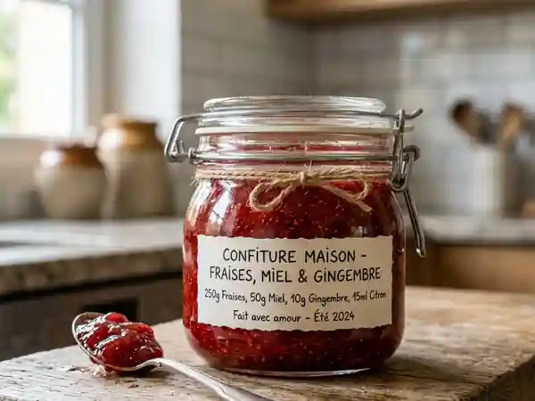 Fraise fondante au miel et gingembre frais - Photo de présentation