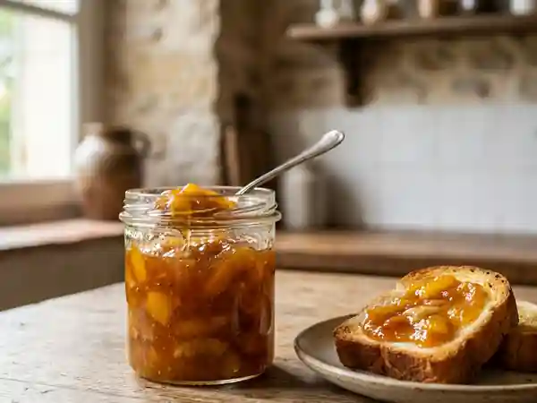 Confiture maison de pêches et bananes fondantes - Photo de présentation