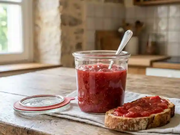 Confiture de rhubarbe acidulée et fondante - Photo de présentation