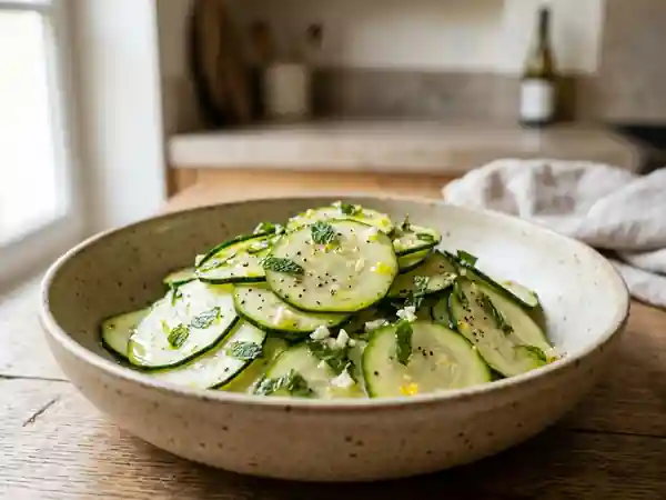 Courgettes croquantes, menthe et citron frais - Photo de présentation