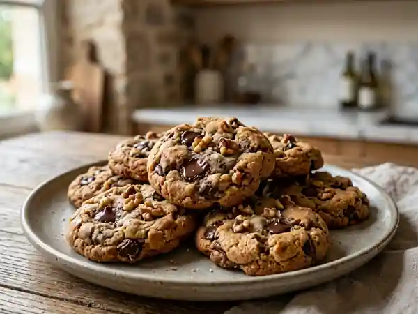 Cookies moelleux au chocolat noir et noix - Photo de présentation