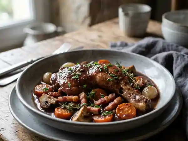 Coq au Vin Facile et Savoureux : Recette Traditionnelle Française - Photo de présentation