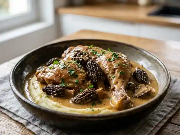 Coq au Vin Jaune et Morilles Fondantes - Photo de présentation