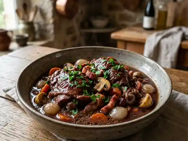 Coq au Vin Traditionnel de Mme Maigret : Recette Authentique et Savoureuse - Photo de présentation