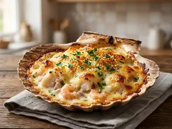 Coquille de poisson fondante et croustillante - Photo de présentation