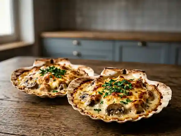 Coquilles de poulet à l'ancienne avec restes de poulet - Photo de présentation