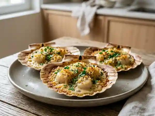 Coquilles Saint-Jacques à l'Ancienne : Recette Traditionnelle et Savoureuse - Photo de présentation
