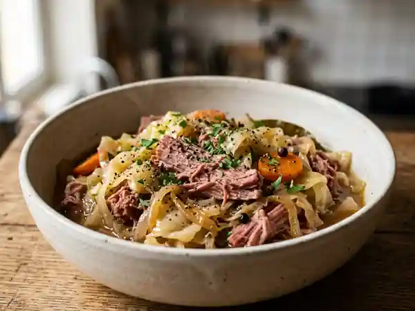 Corned beef mijoté au chou fondant - Photo de présentation