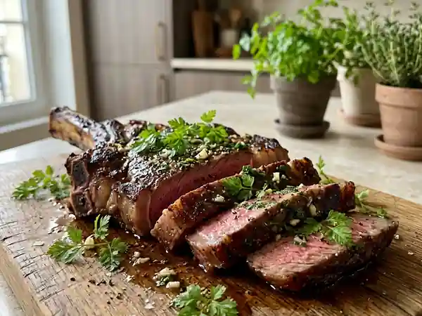 Côte de bœuf grillée au cerfeuil frais - Photo de présentation