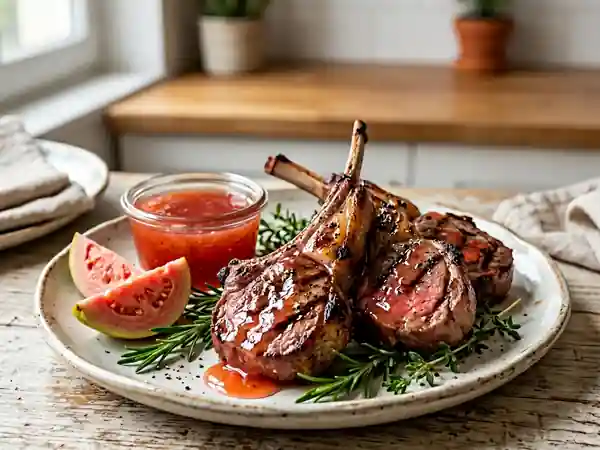 Côtelettes d'agneau grillées et gelée de goyave - Photo de présentation