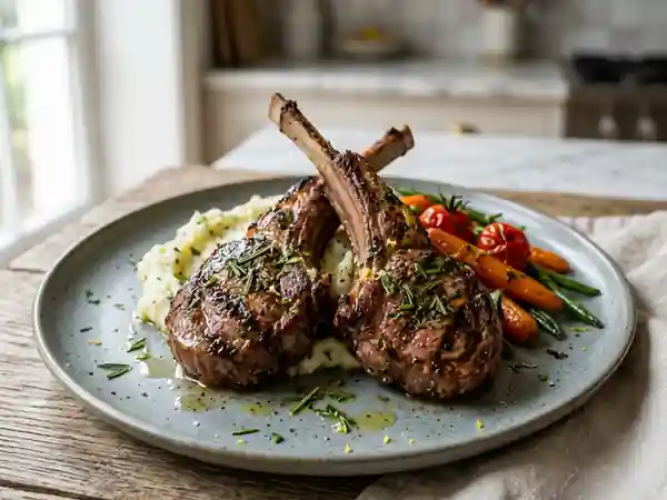 Côtelettes d'agneau grillées au romarin - Photo de présentation