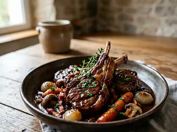 Côtes de mouton fondantes au vin rouge - Photo de présentation