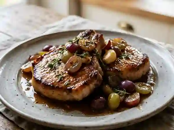 Côtes de porc dorées aux raisins - Photo de présentation