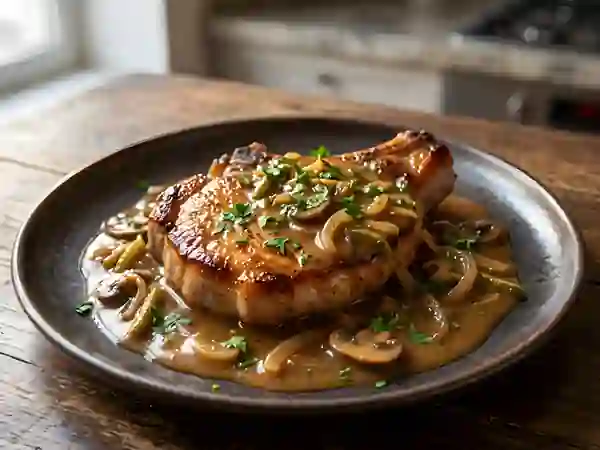 Côtes de porc sauce charcutière - Photo de présentation