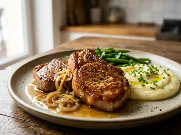 Côtes de veau fondantes au citron et échalote - Photo de présentation