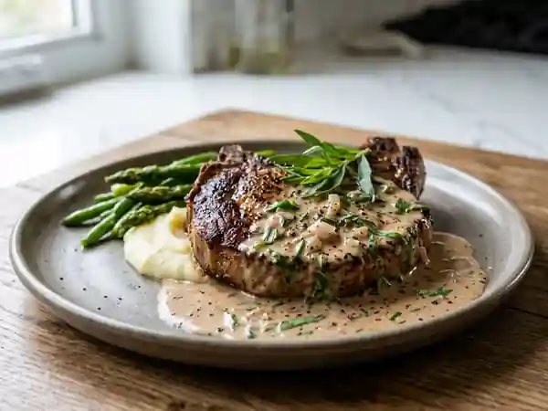 Côtes de veau crème d'estragon et Porto - Photo de présentation