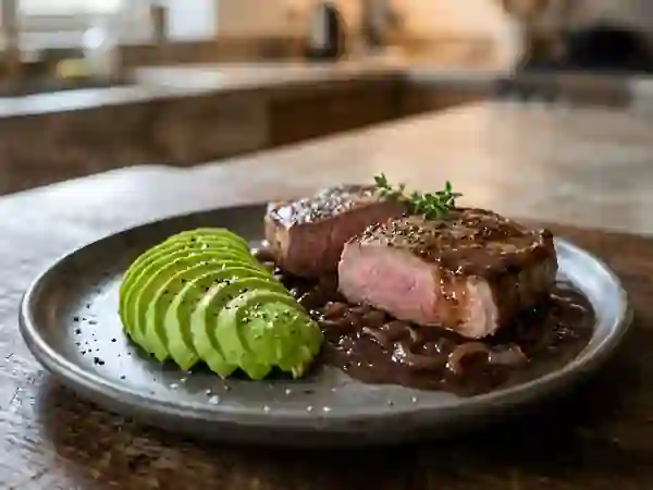Côtes de veau nacrées au Porto et avocat - Photo de présentation