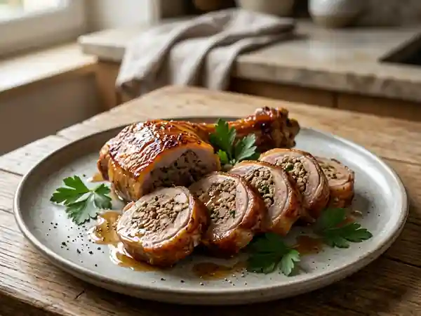 Cou de canard farci au four - Photo de présentation