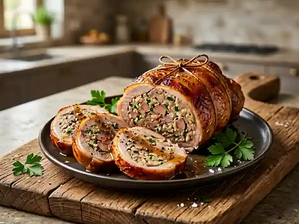 Cou de canard farci au foie de volaille - Photo de présentation