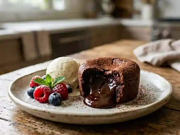 Coulants au chocolat fondants et rapides pour une personne - Photo de présentation