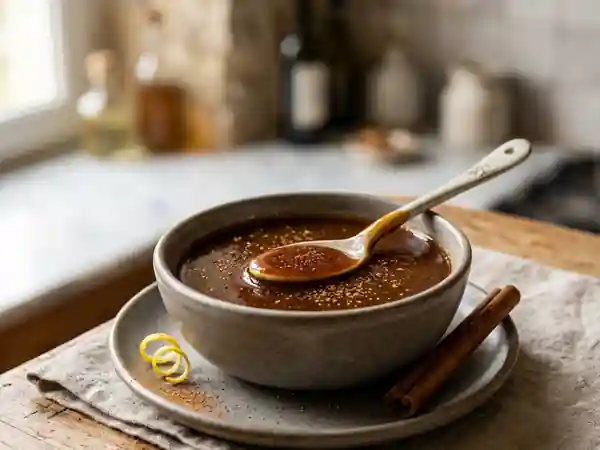 Coulis de cannelle sirupeux au sucre roux - Photo de présentation
