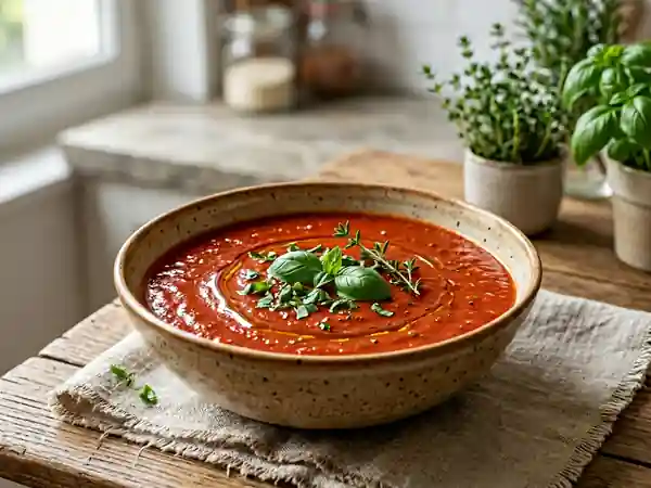 Coulis de tomates maison aux herbes fraîches - Photo de présentation