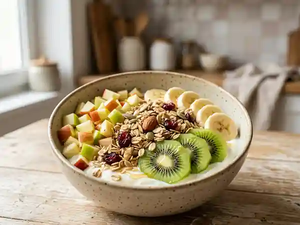 Bol de fruits frais et muesli croquant - Photo de présentation