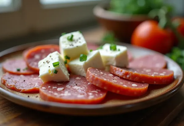 Coupelles gourmandes de saucisson au carré frais : apéritif facile et savoureux