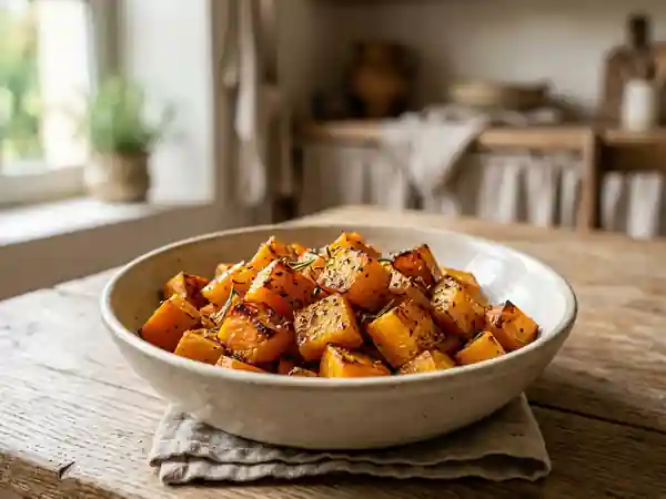 Courge rôtie fondante au thym et romarin - Photo de présentation