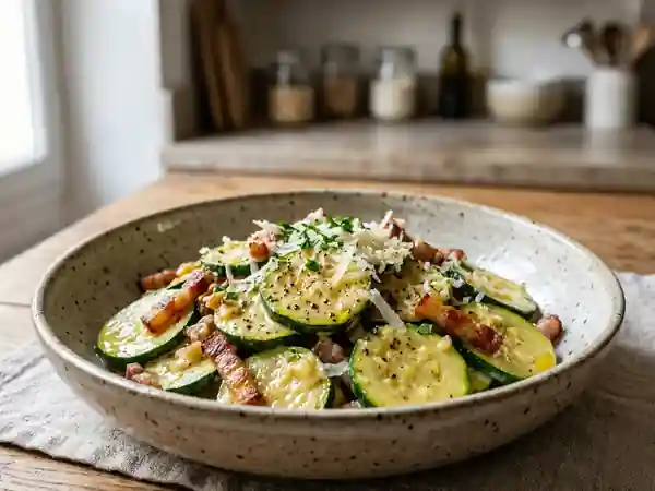 Courgettes à la Carbonara : Recette Gourmande et Facile - Photo de présentation