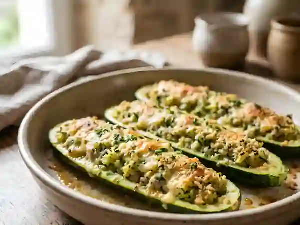 Courgettes au Comté gratiné et herbes fraîches - Photo de présentation