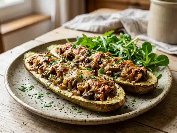 Courgettes Farcies à la Forestière : Recette Savoureuse et Facile - Photo de présentation