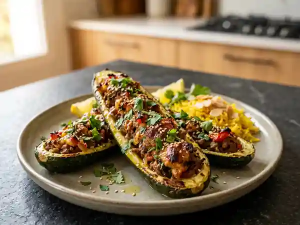 Courgettes farcies fondantes aux épices douces - Photo de présentation