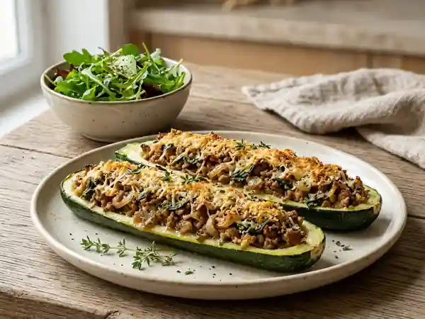 Courgettes farcies au haché et oseille - Photo de présentation