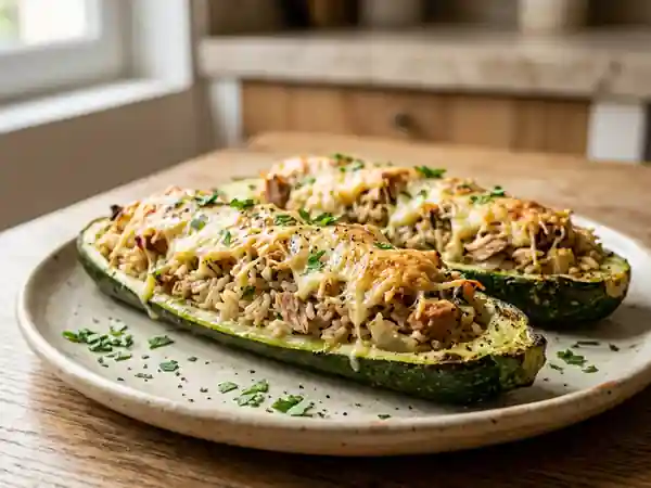 Courgettes farcies au riz et thon : recette savoureuse et facile - Photo de présentation