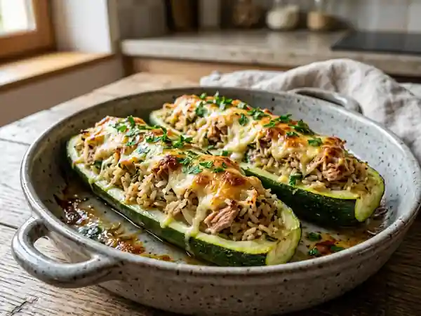 Courgettes Farcies au Thon et Riz Gratinées - Photo de présentation